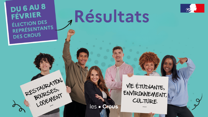 Annonce des résultats : élections des représentants étudiants au Crous de Toulouse-Occitanie. 1 resultat elections